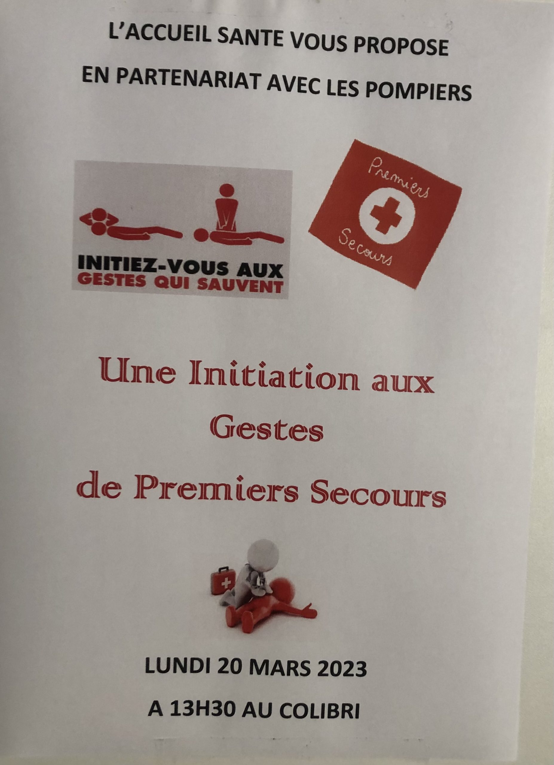 Lire la suite à propos de l’article Initiation aux gestes de premiers secours au Colibri